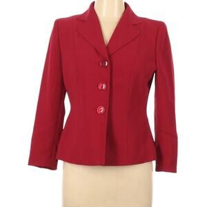 Evan-Picone 2 Piece Suit Blazer & Skirt Red Size 8P Work Career Professional